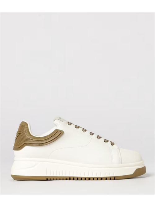 LEATHER SNEAKERS EMPORIO ARMANI | EM003663.AF18212M0362 OFF WHITE/PLANTATION